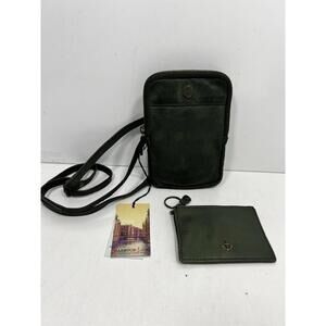 Harbour 2nd Green Leather Benita Crossbody Bag & Alex Card Case Key Ring  New